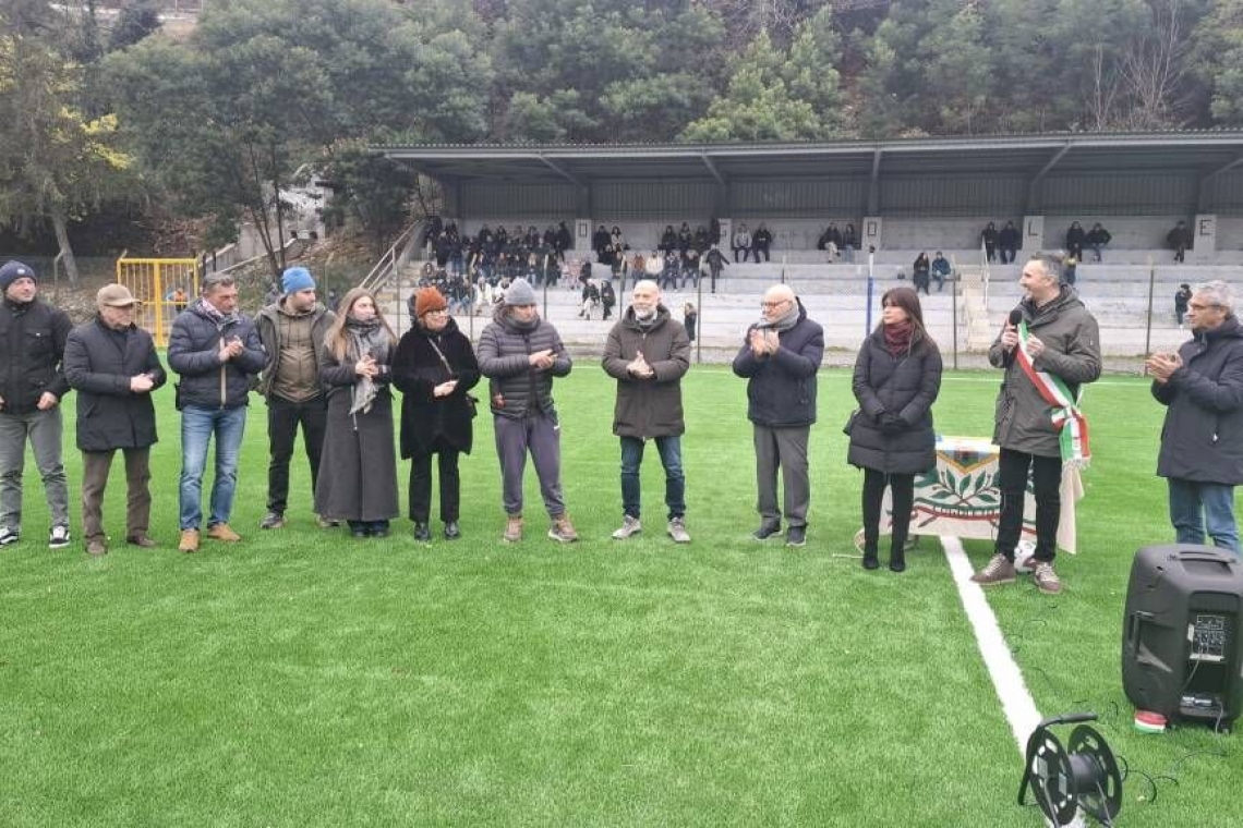 Il Presidente della FIGC-LND Giulio Ivaldi presente all’inaugurazione del campo sportivo riqualificato di Cogoleto